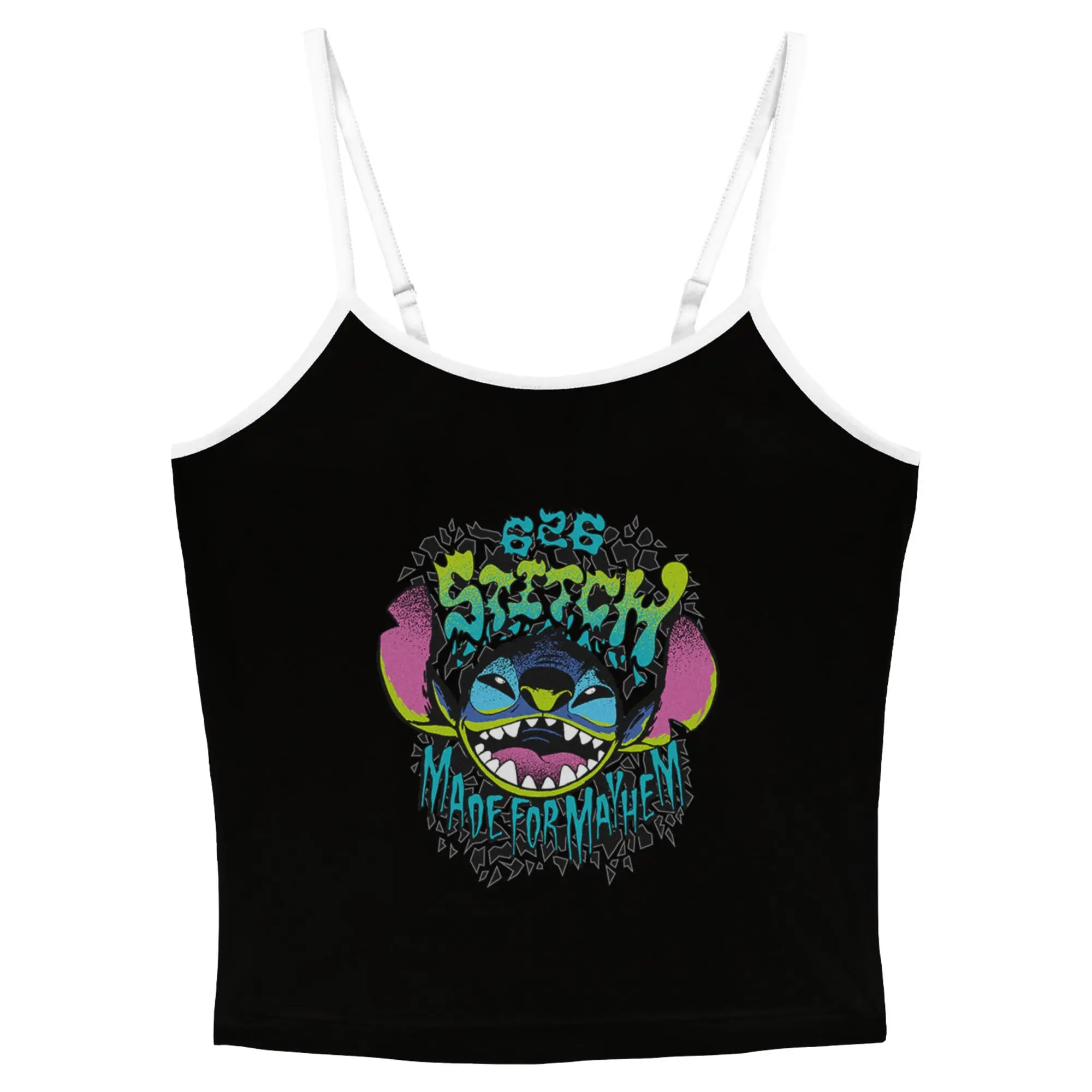 Lilo & Stitch Made For Mayhem Juniors Tank Top, Casual, Graphic, Alien, Sleeveless, Stylish