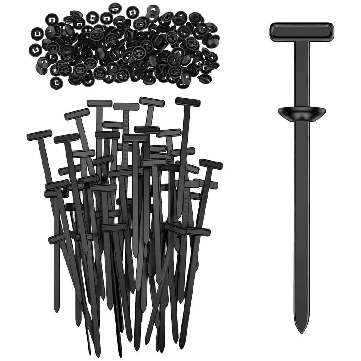 150Pack Nylon Universal Cable Tie Buckle, Zipper Clips for Cars, T Style Zip Ties Button Fixion Tools, Automotive Plastic Rivet Push Pin, Auto Body Parts Trim, Bumper Retainer Fender Liner Door Panel