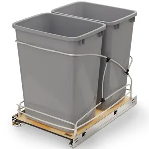 Rev-A-Shelf Double 35 qt. Pullout Trash Containers, Gray, 54WC-1835SC-17-1