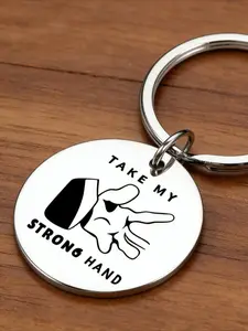 A keychain engraved with the words "TAKE MY STRONG HAND"—a creative and personalized accessory perfect for holiday and birthday parties, and the ideal gift for family and friends Keychain Collectibles