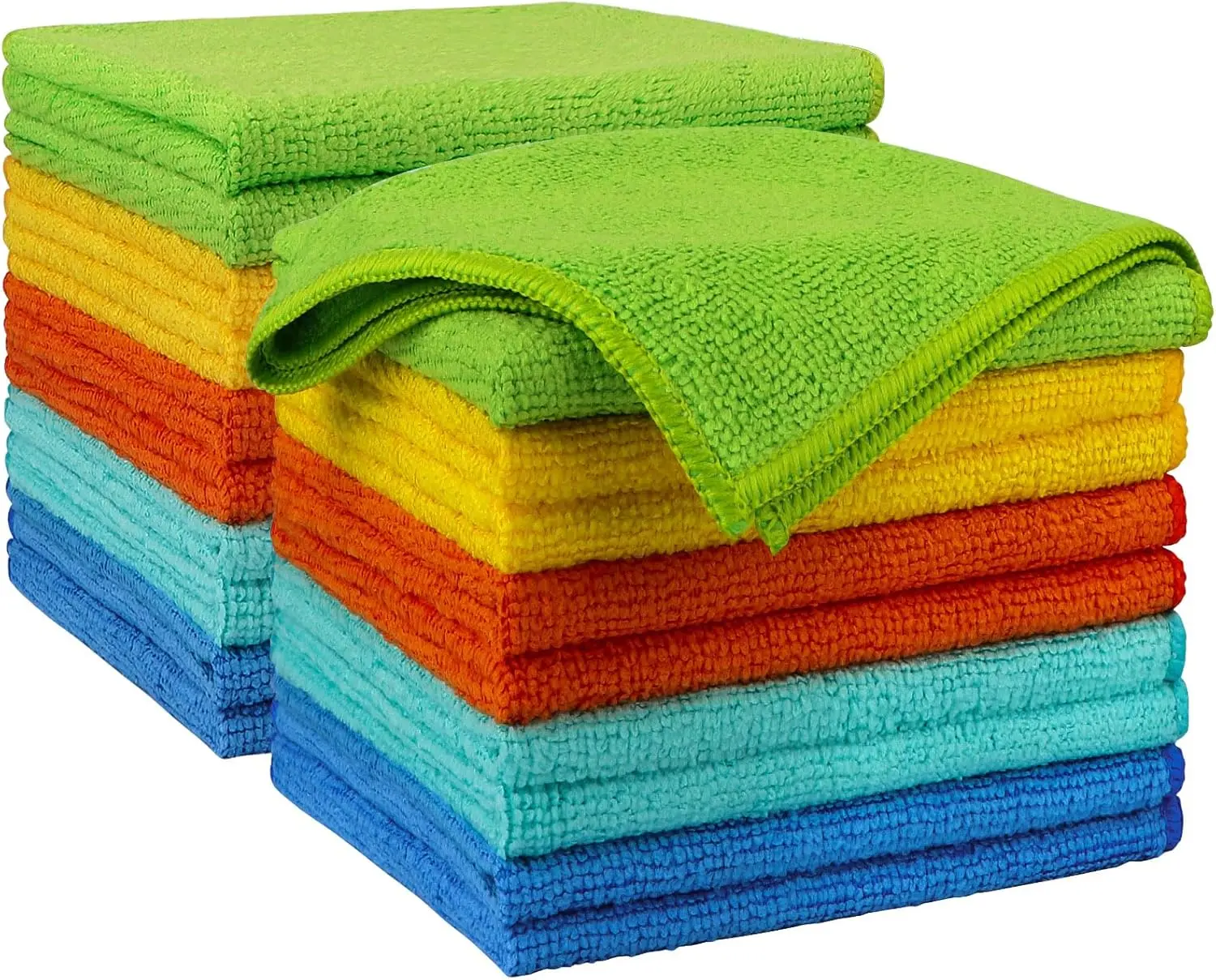 Microfiber Cleaning Cloth, 50 Pack, 11.5" x 11.5" | Bulk Cleaning Cloth for Home and Car, Reusable and Multi-Purpose Cleaning Rags for Business, Machine Washable