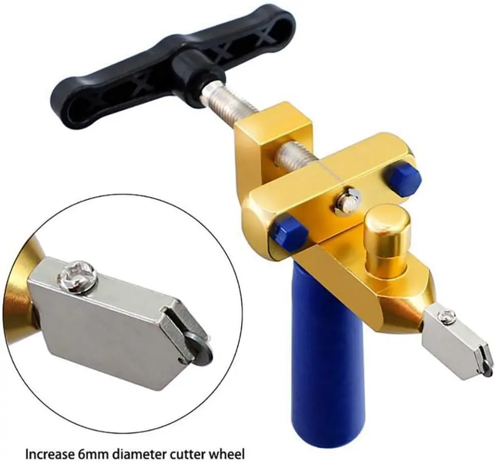 Heavy Duty 2-in-1 Portable Glass Tile Cutter, All-in-1 Diamond Hand Grip Cutting Tool for Wall Tiles, Multi-Purpose Protile Hand Tool