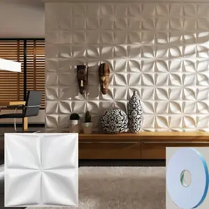 20/30pcs 3D Geometric Pattern Wallpaper, Decorative Wall Panel For HomeLiving Room Bedroom Kitchen, Home Decor (with Tape)