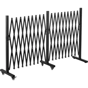 Aluminum Expandable Garden Fence, Portable Barricade Gate with Casters, Expansion Size 201*15.2*40.6 inches, Adjustable Flexible Fence Mobile Barricade Safety Barrier