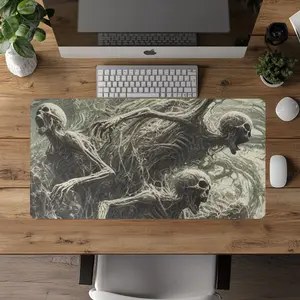 Twisted Skeleton Desk Mat, Gothic Mousepad, Cottagecore Desk Pad, Black Aesthetic Mousepad, Dark Mouse Pad, Gaming Mousepad, Dark Academia