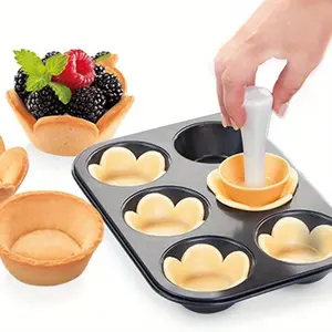 1pc Diy baking tools Pastry Dough Tamper Kit kitchen flower round cookie cutter set cupcake muffin tart shell mold baking