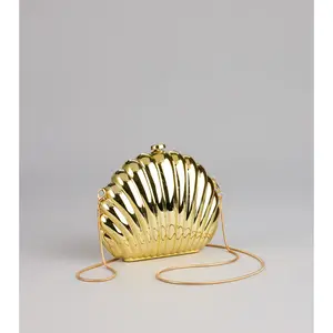 Shoreline Shine Metal Shell Clutch