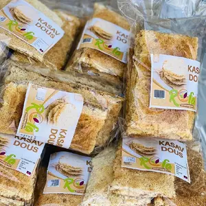 kasav dous okap-sweet cassava bread coconut 3pack (6 pieces) Snack