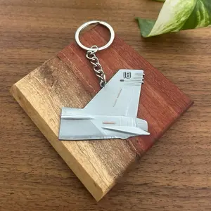 F18 Fighter Jet Tail Aviation Keychain Metal Collectible Keyring