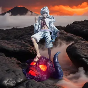 Island Gear Warrior Fifth Awakening • Sunfire Form Battle Statue • Anime-Inspired Resin Figurine • Dynamic Action Pose Collectible • Desktop Model Display for Fans & Gamers