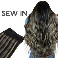 #1B/19/1B Balayage Natural Black to Light Blonde