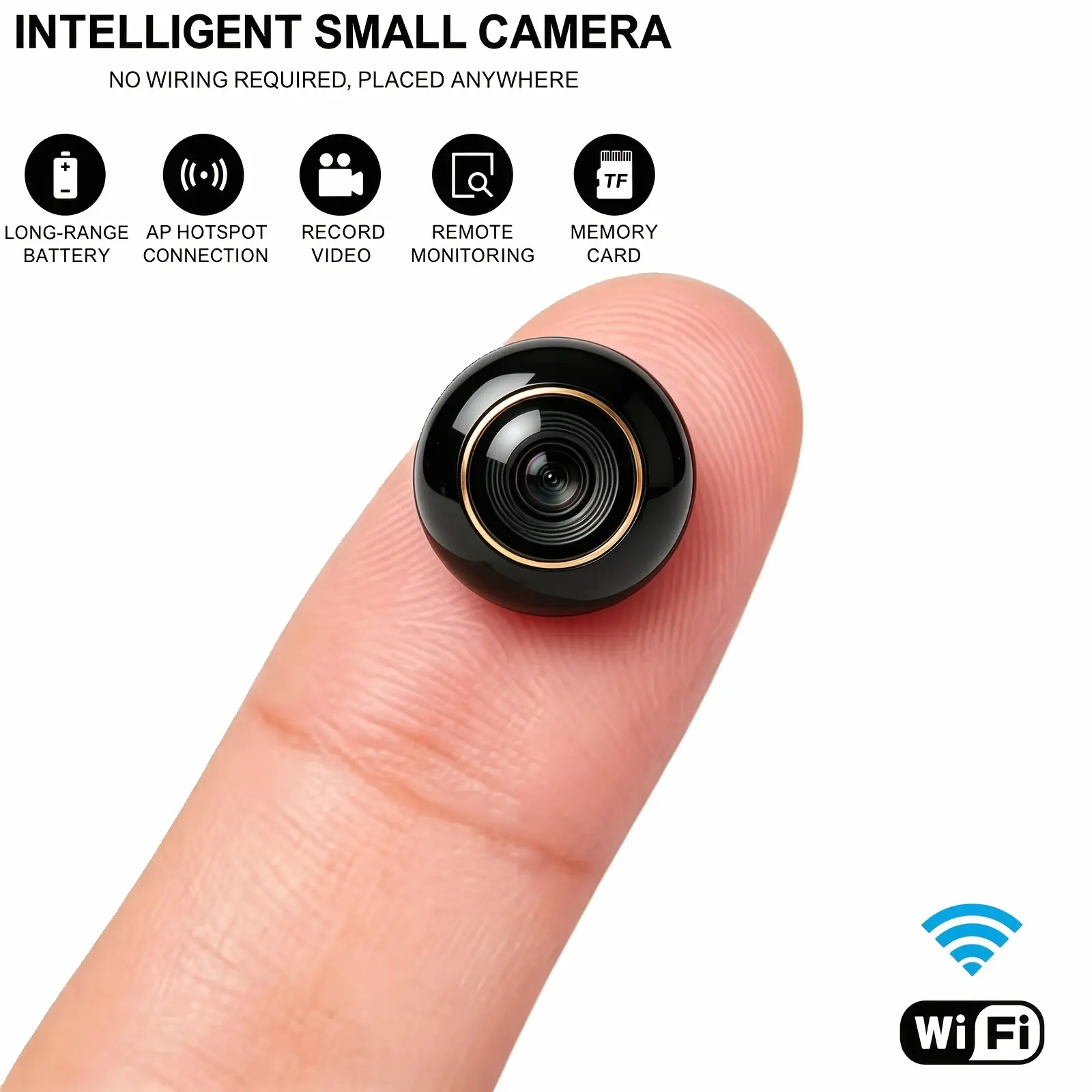 Mini Wireless Wifi Camera, Home Security Camera with Night Vision, Motion Detection And 210 °   Wide-Angle View, Suitable for Indoor And Outdoor Home Use, Offices, Pet Monitoring, And Nanny Camera