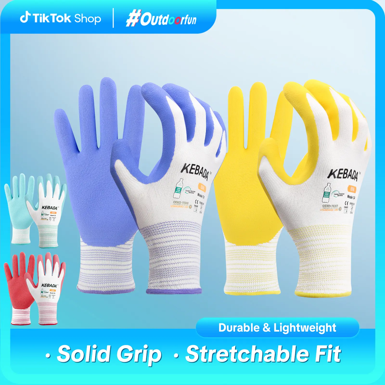Kebada Gardening Gloves for Women, Latex Gloves, Micro-Foam Textured Coating on Palm & Fingers outdoorfun