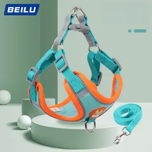 BEILU Lightweight Dog Harness & Leash Set Soft Mesh Quick Release for Teddy Bichon Comfortable Pet Walking Gear wlw  harness easy Adjustable Reflective Service velcro  pets molle system