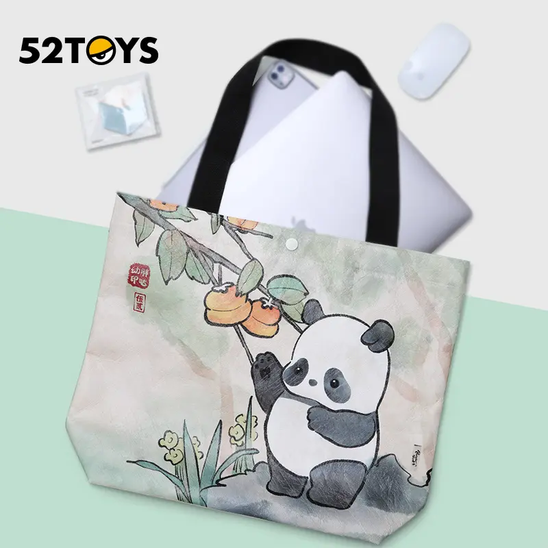 52TOYS Panda Roll Chinese Style Series Tote Bag Kawaii Creative Gift Room Decor Desktop Decoration Gift for  Birthday Party Stylish Tote Bag Bear Bag