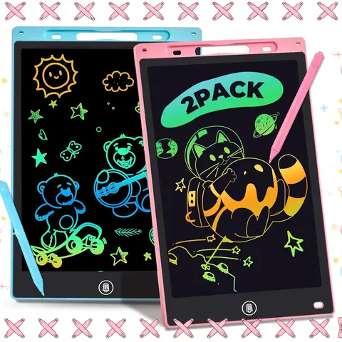 【Mother's Day Gift】  2 Pack 10 inch LCD Writing Board, Colorful Line Doodle Board Puzzle Toys for Boys and Girls Road Trip Essential Travel Game Toys, Kids Gifts, Kids Toys, Holiday Gifts. Digital Drawing Pad Tablet