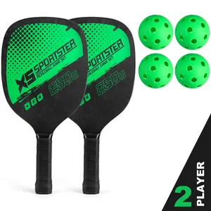 2 Players Set, Pickleball Paddles Set, Lightweight Pickleball Set with Indoor/Outdoor Balls and Bag – Durable Pickle Ball Paddle Gift for Men, Women & Families