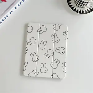 INS Cute Full Screen Simple Miffy Rabbit Suitable for iPad A16 2024 11 inch, 2025 Air 5/4, 10.9-inch iPad 10, 9.7 inch, 10.2/10.