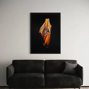 Kobe Bryant Jersey Canvas Wall Art / Poster Print - Iconic #24 Lakers Decor for Home & Office - Perfect Gift for Basketball Fans