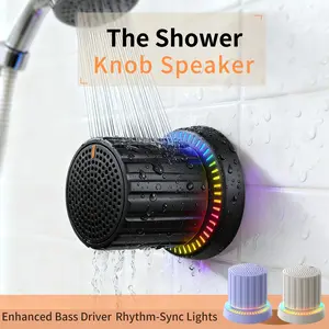 Magnetic Wireless Bluetooth Speaker — IPX5 Water-Resistant, Supports TWS Pairing, with LED Ambient Lighting. Ideal for use in the bathroom (shower), kitchen, or outdoors; a truly portable speaker.