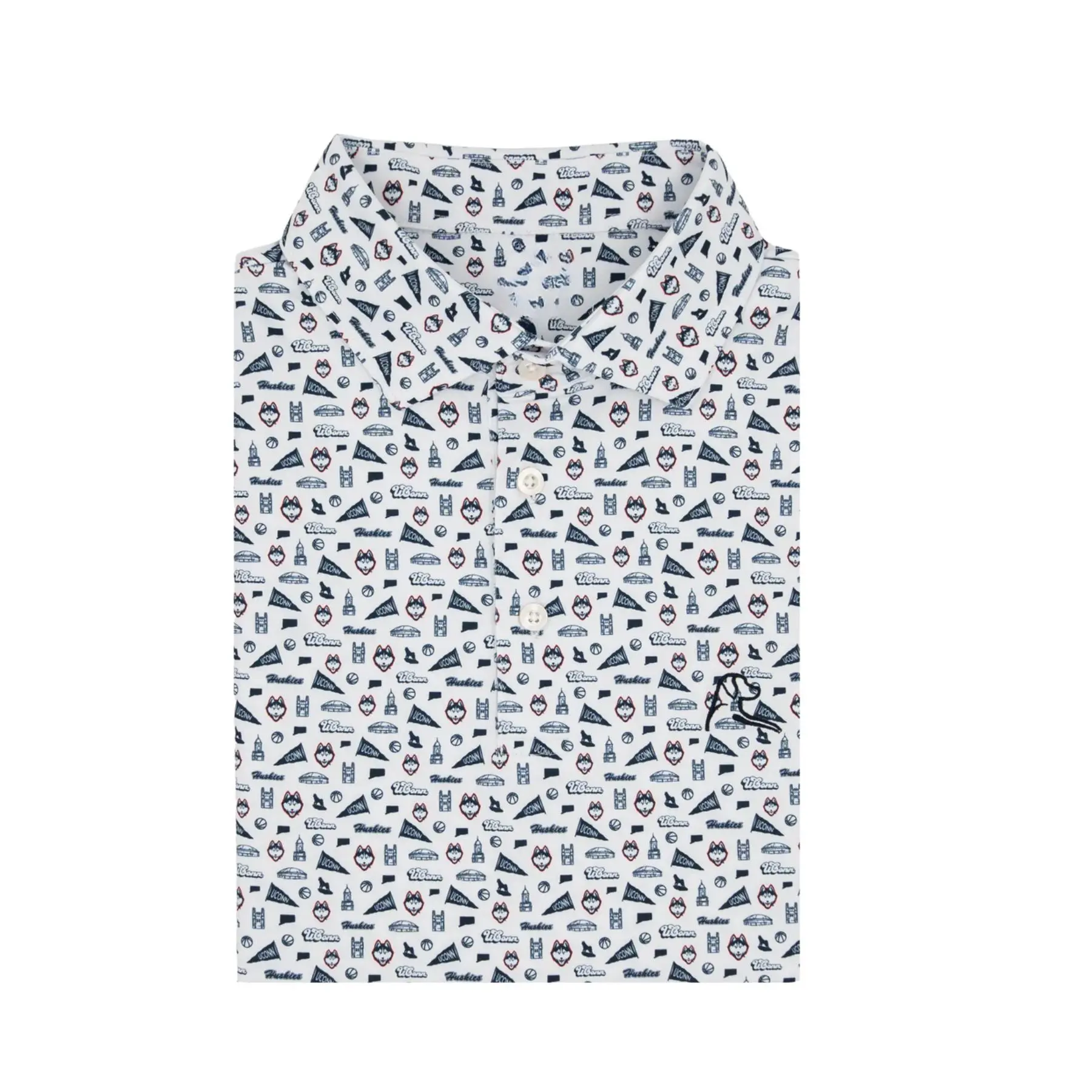 The UConn Men's Short Sleeve Collegiate Polo Shirt