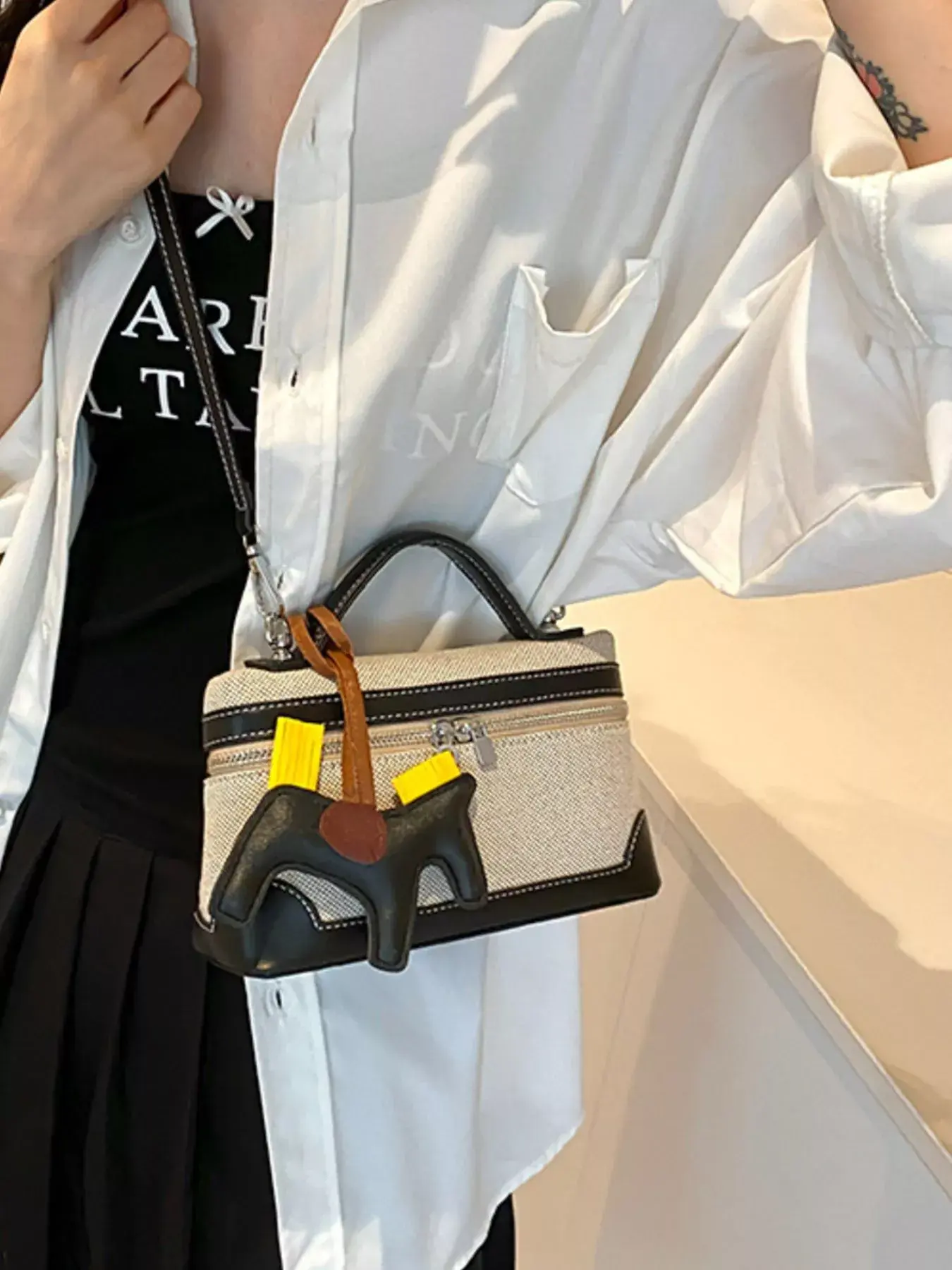 Top Handle Detachable Strap Handbag