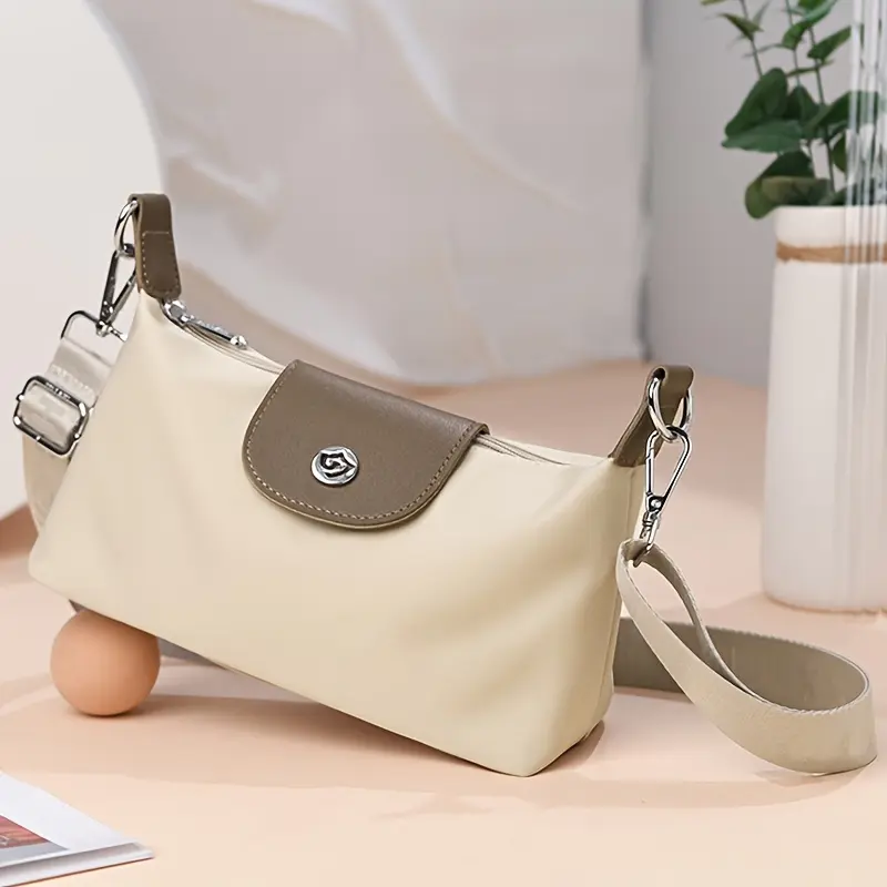 Women's Sleek Mini Nylon Casual Crossbody Bag - Chic 3-in-1 Convertible Durable Fabric Bag, Lightweight Adjustable Hands-Free Shoulder Purse for Travel, Work, Casual Crossbody Bags Casual Trendy Purses Chic Crossbody Purse