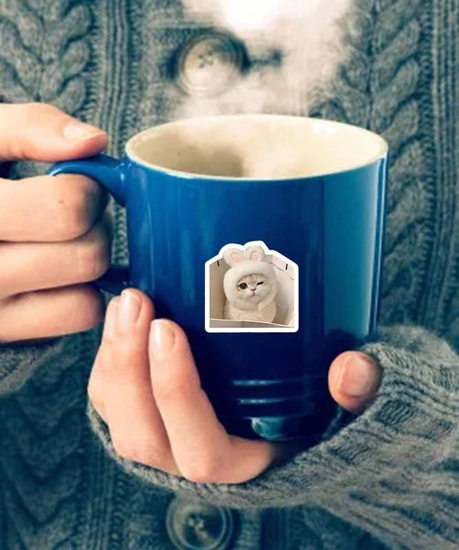 100 Pcs Funny Cat Stickers Cute Cat Meme Stickers for Adults Kitty Vinyl Waterproof Stickers for Water Bottles Laptops Phone Luggage Guitar