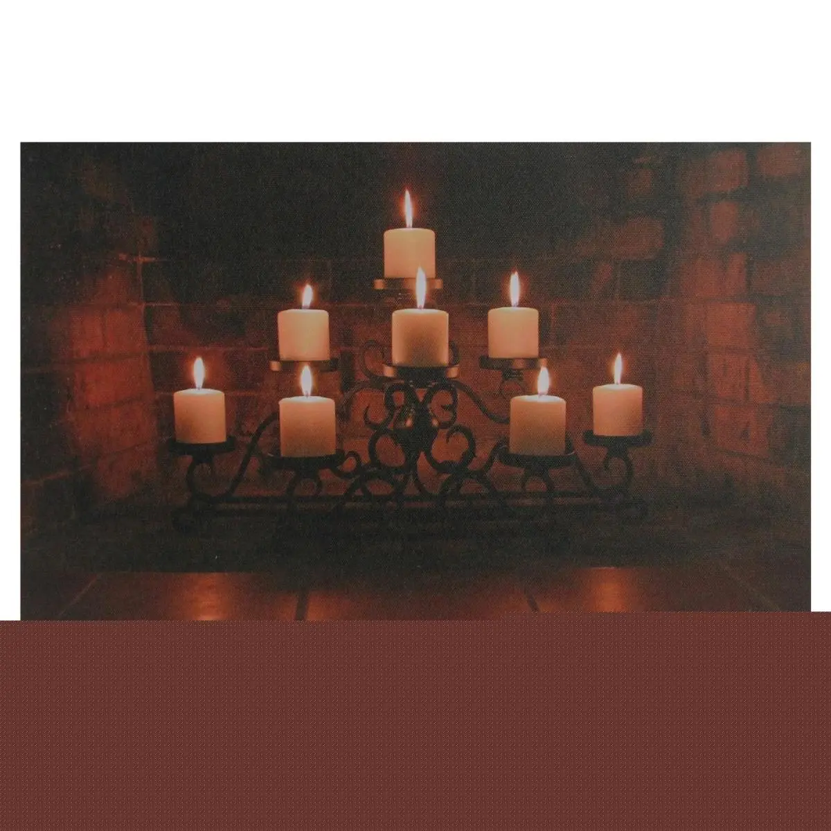 212 MAIN Flickering Pillar LED Candle Fireplace Wall Artwork Decor - Switch-Equipped Artistic Set for Room Decoration