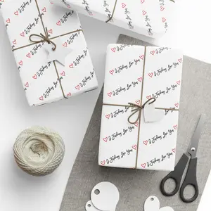 I Love You Script Wrapping Paper | Gift Wrap Roll with Hearts Valentines day Romantic Gift Wrap for Presents