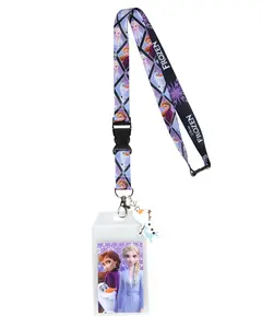 Disney Frozen Elsa and Anna Lanyard with ID Badge Holder and 2.5" Rubber Olaf Charm