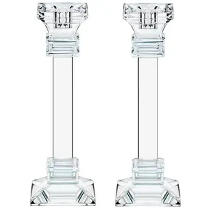 Clear Taper Candlesticks, Set of 2