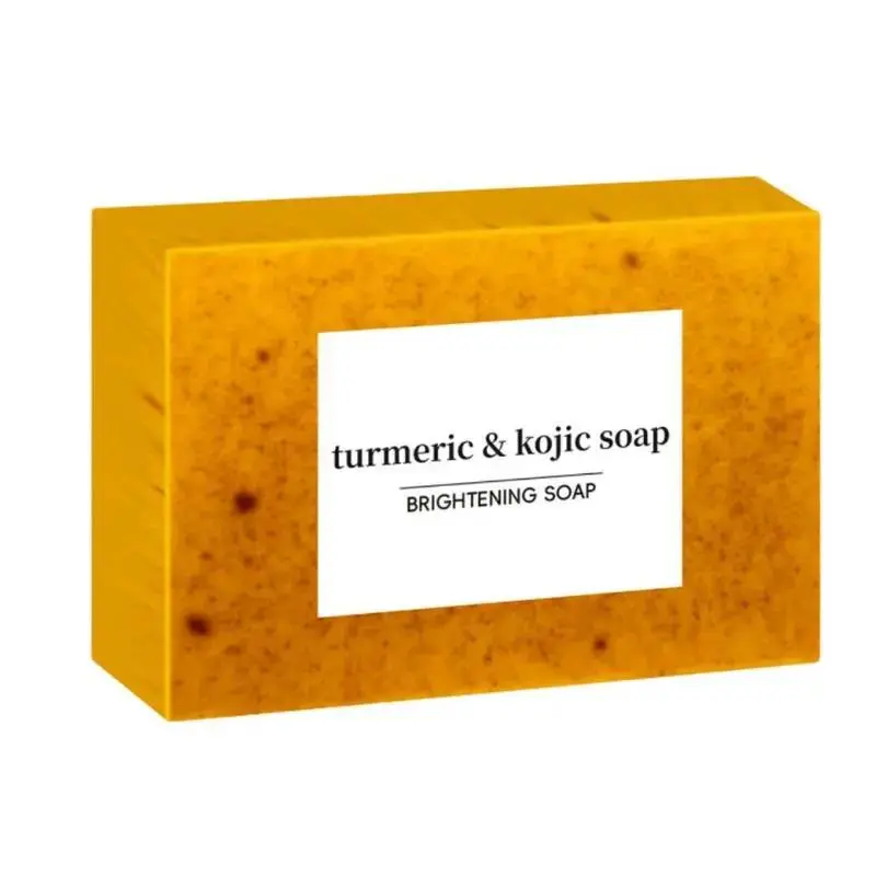 Turmeric and Lactic Acid Face Wash Soap, Kojic Natural Handmade Gentle Bath Soap, Exfoliating Cleansing Body Care Product for Men and Women, Essential Daily After Work Cleanse, Hyaluronic, Brightening Soap, Cleanser