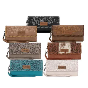 Wrangler Western Wallets for Women Trifold Wristlet Wallets Large Capacity Women Clutch Wallet with Coin Purse Wrangler Western Wallets for Women Trifold Wristlet Wallets Large Capacity Women Clutch Wallet with Coin Purse