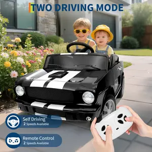 24V 7AH Licensed Shelby GT350 Kids Ride‑on Car, 2‑Seater Design with Parental Remote Control, Dual Safety Belts, 2‑Speed Settings, LED Lights and Built‑in Music