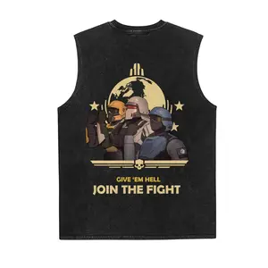 Helldivers II Vintage Tank 90s Graphic Sleeveless Tank Tops Men Vest Streetwear Outfits Men Vacation Outfits Sleeveless Shirt