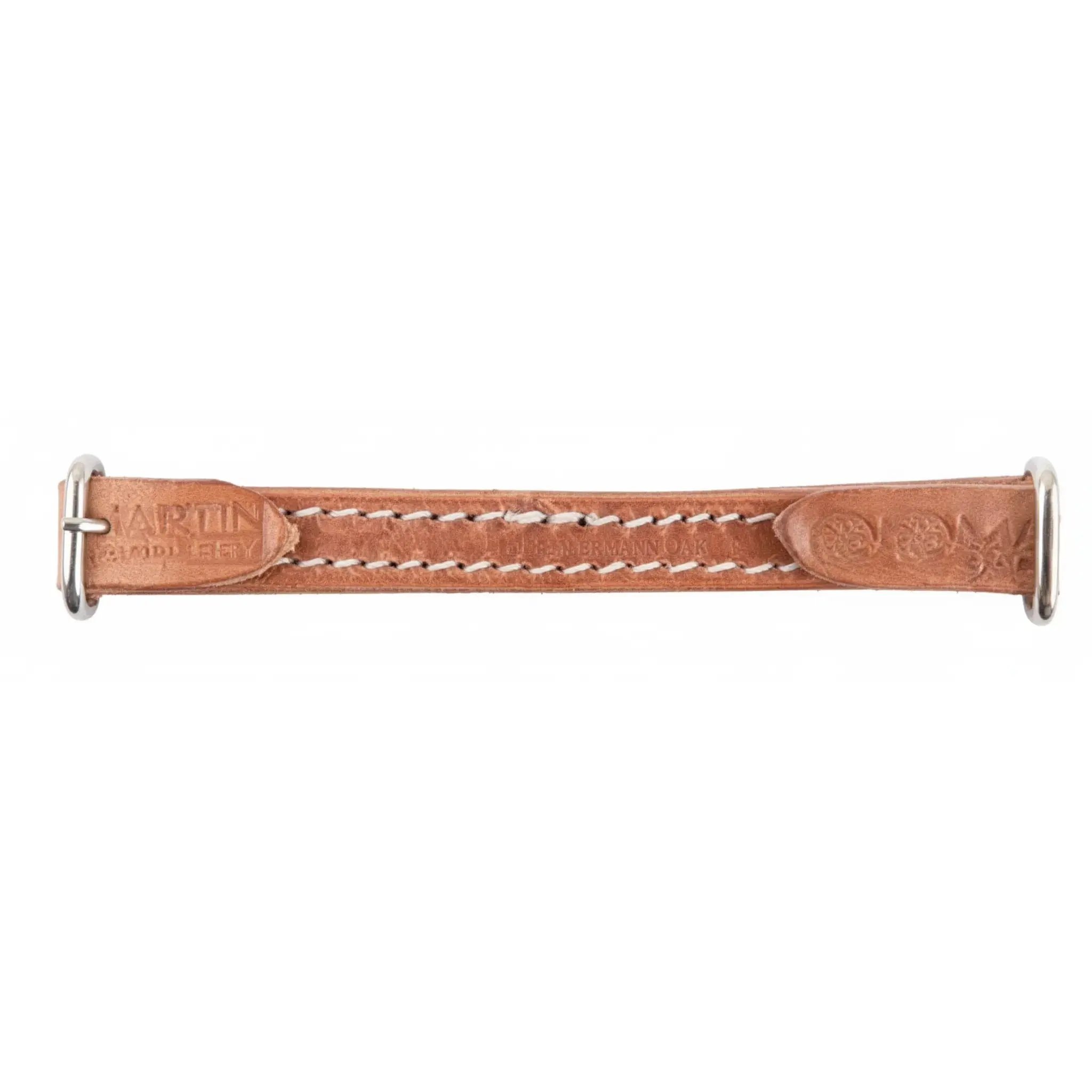 Martin Saddlery Hermann Oak Harness Leather Curb Strap with Stainless Steel Buckles - 10 1/2" x 1/2"