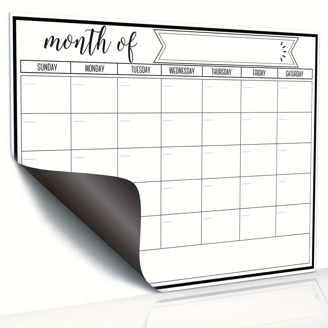 Magnetic Dry Erase Refrigerator Calendar Whiteboard, Kitchen Fridge Planner, Self-Discipline Learning Check-In Board, Weekly Planner, Monthly Planner Magnet, Dry Erase Calendar For Fridge, 1 Piece