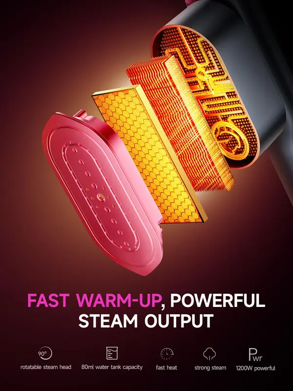 1200W handheld garment steamer with an 80 mL water tank