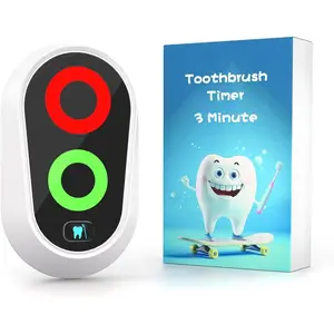 P-SO071  Toothbrushing Timer for Kids 2 to 3 Minutes, Funny Novelty Gift for Kids Adults, Magnetic Waterproof Timer with Color Lights in Bathroom for Children Training Coach (White)