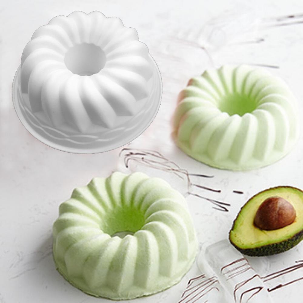 Single Large Savarin Cake Mold Baking Tool Silicone Baking Tray Manual Bread Kitchen Accessories LD388