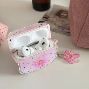 Colorful Stars Lily Flower Rhinestone Aesthetic AirPods Pro 3 Case, New 4th Gen AirPods 4/3/2/1 Earphone Cover, Apple AirPods Pro 2 Protector, Protection