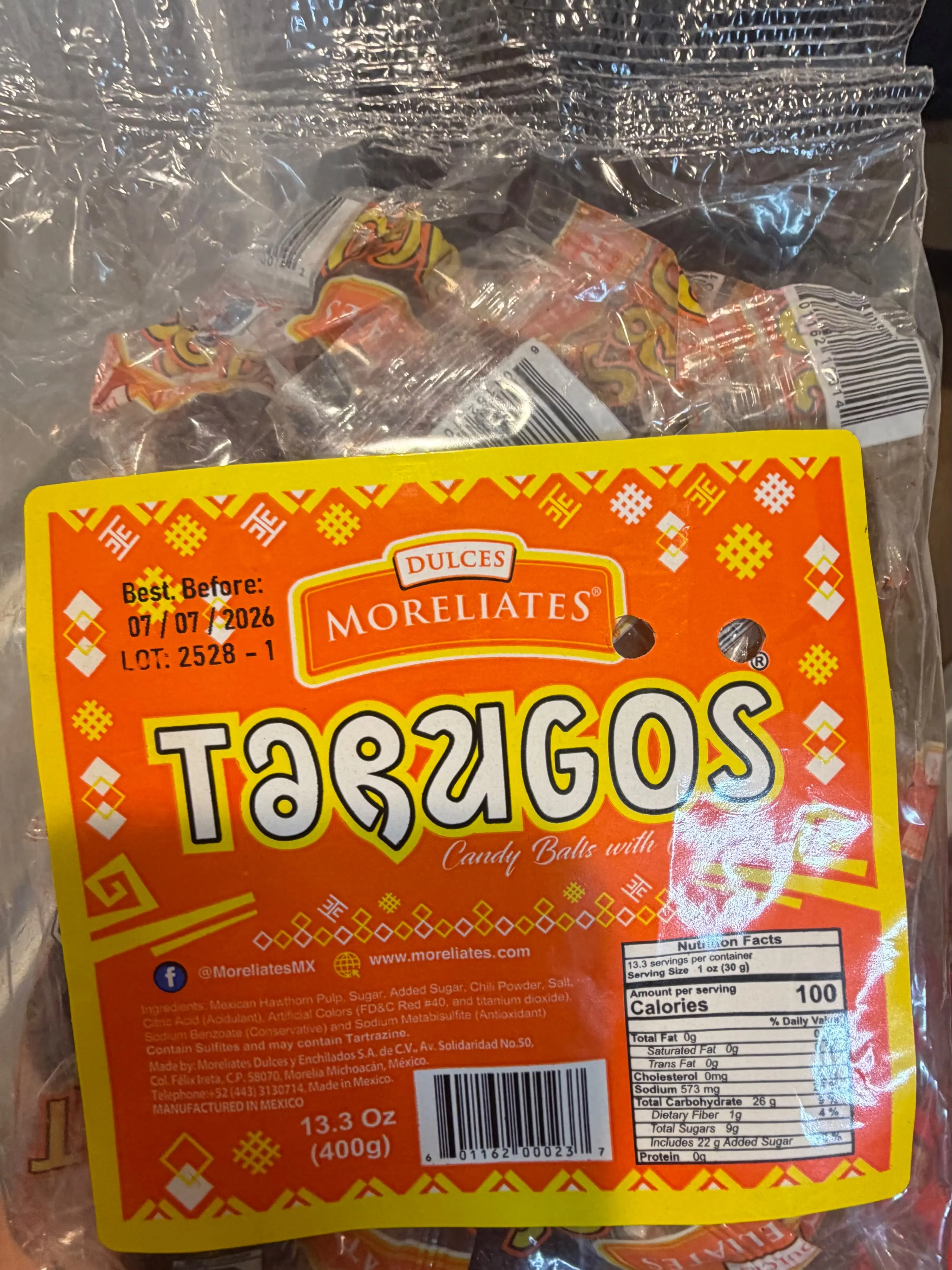 Tarugos Moreliates - Versatile Tasty Snack for Parties Gatherings or Everyday Use Easy to Eat Mexican Marmalade Pulp Balls with Sugar