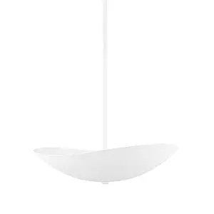 Fabius Pendant Light With Curved White Plaster Shade And Natural Earthy Aesthetic