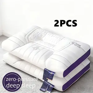 1/2pcs Pack Cervical Neck Pillows Suitable for Deep Sleep - Pillow with Low-Allergy Cover, Machine Washable, for all Sleeping Positions (Back/Side/Stomach), Travel & Bed Use, Ideal Gift