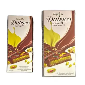Dubai Chocolate Bar 95g OR 200g - Milk Chocolate with Kadayif And Pistachio Cream - Knafeh Chocolate sweets kadafi dubai-style