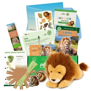 Lion Stuffed Animal edZOOcation™ Zoologist Box (Ages 6-8)