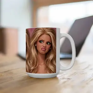 Blonde Doll Face Mug |   Sassy Expression Ceramic Mug