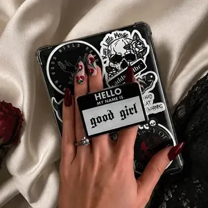 Hello My Name Is Good Girl Kindle Grip, Spicy Bookish Grip for E-Readers, Dark Romance Reader Accessory sticky phone magnetic mount, Compact Holder Stand