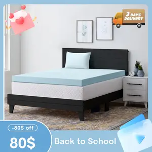 Pillow Top Mattress Topper Queen Size, 3 Inch Gel Memory Foam Mattress Pad Cover for Back Pain
